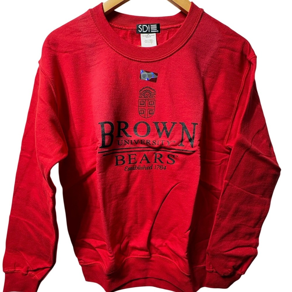 SDI Brown University Bears Sweatshirt Small Red Cotton Blend Crewneck NCAA